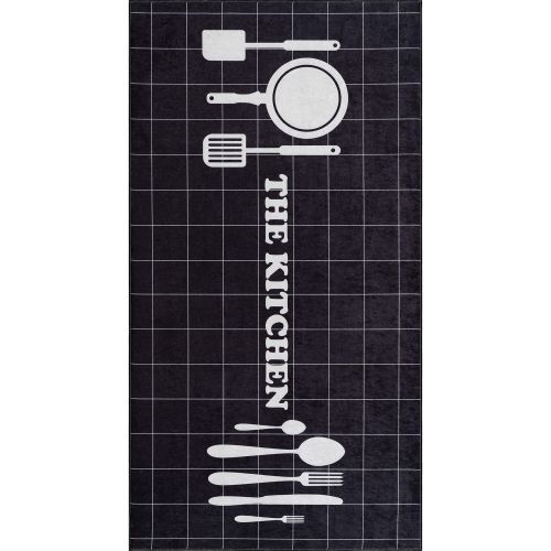 Kaymaz Taban Yıkanabilir Modern Düz (The Kitchen) Mutfak Halisi