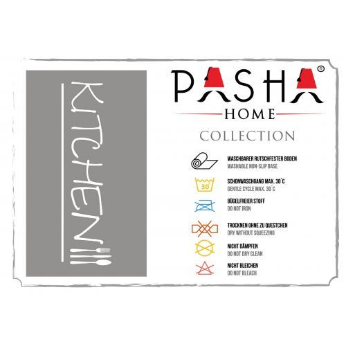 Kaymaz Taban Yıkanabilir Modern Düz (Kitchen) Gri Mutfak Halisi